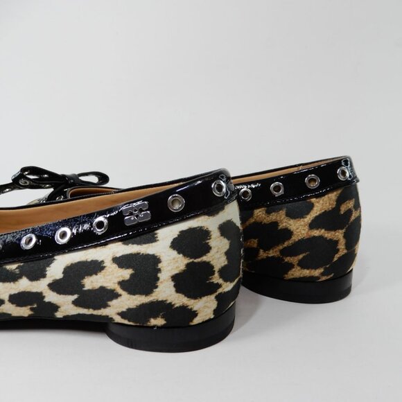GANNI Grommet Bow Ballet Flats Leopard Print - Picture 9 of 15